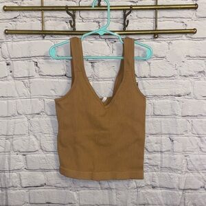 New Mix Camel Ribbed Tank Top